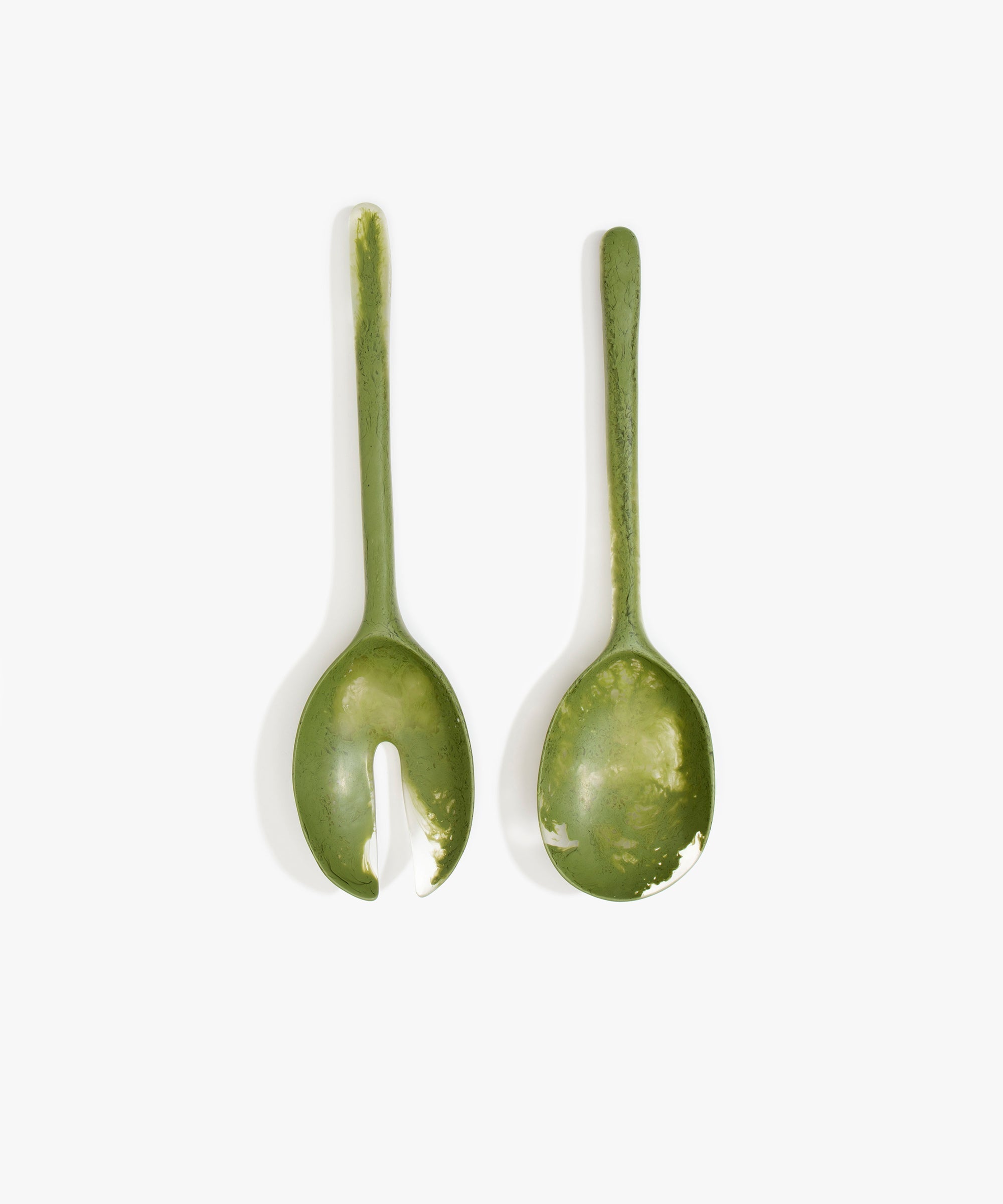 Dinosaur Designs Long Stone Servers in Olive Colour resin