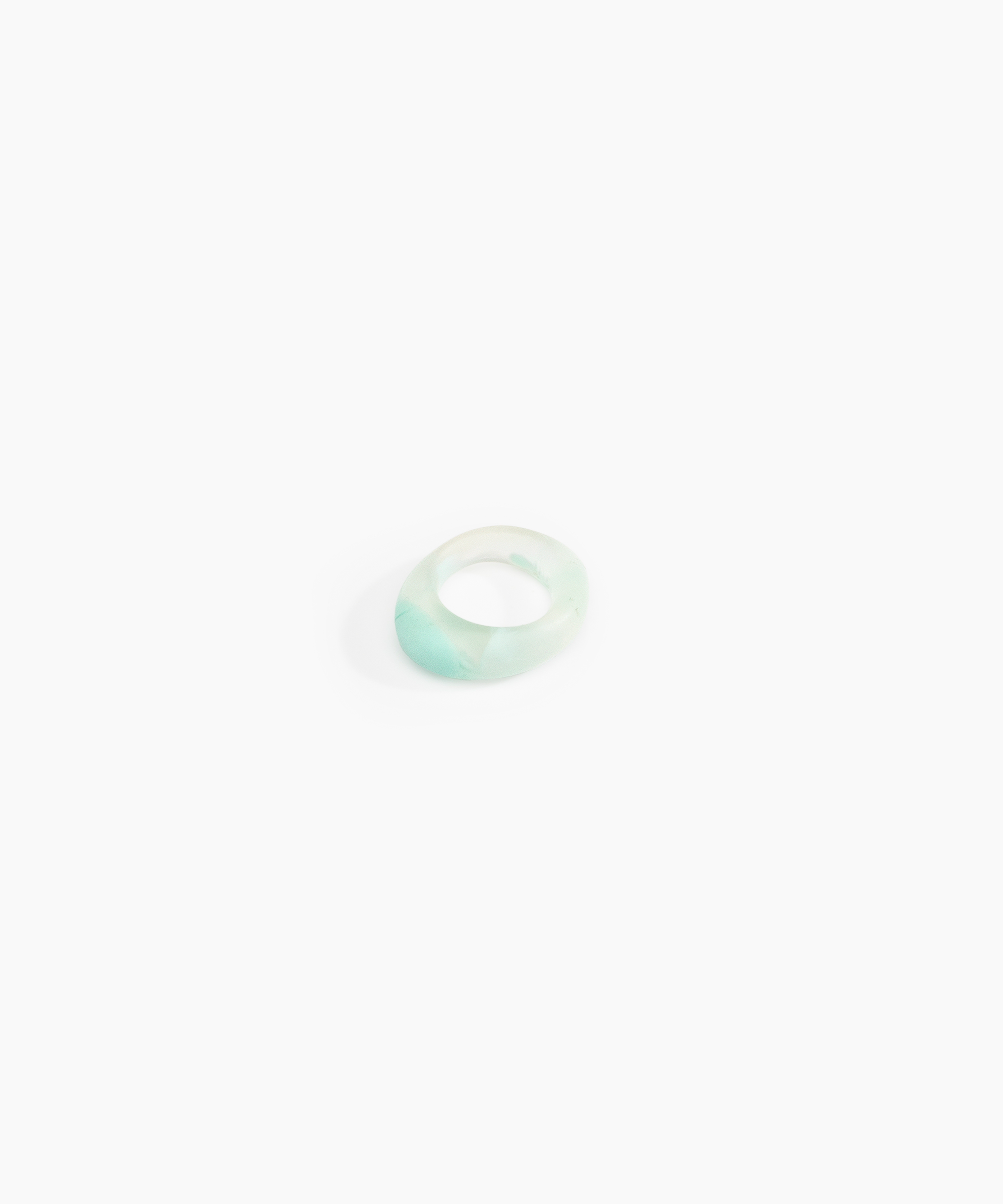 Dinosaur Designs Slate Ring in Mint Colour resin with Regular Fit