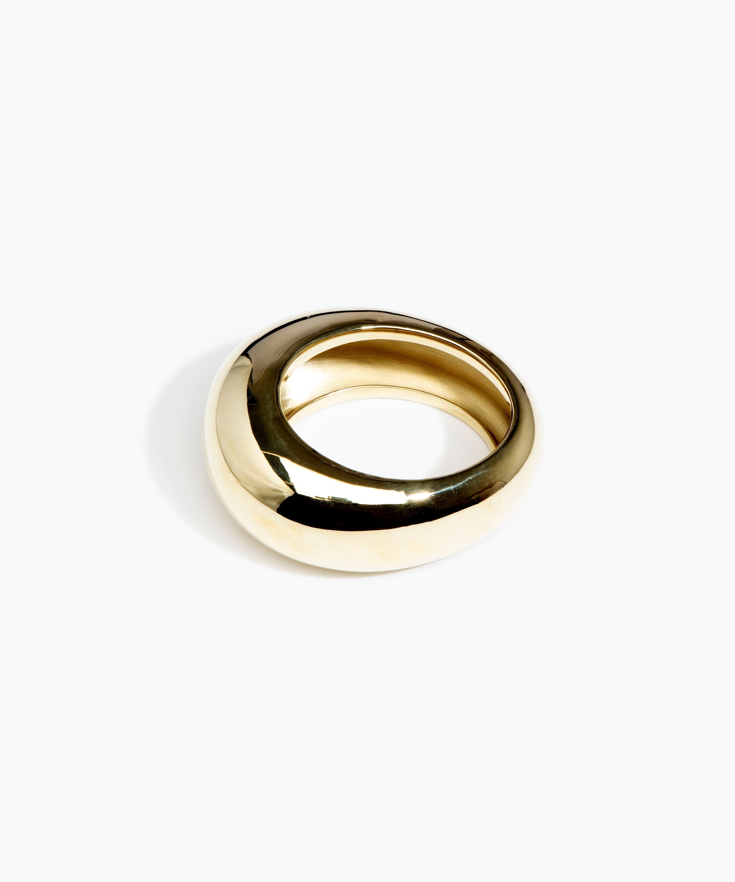 Dinosaur Designs Wide Rock Bangle in Brass Material