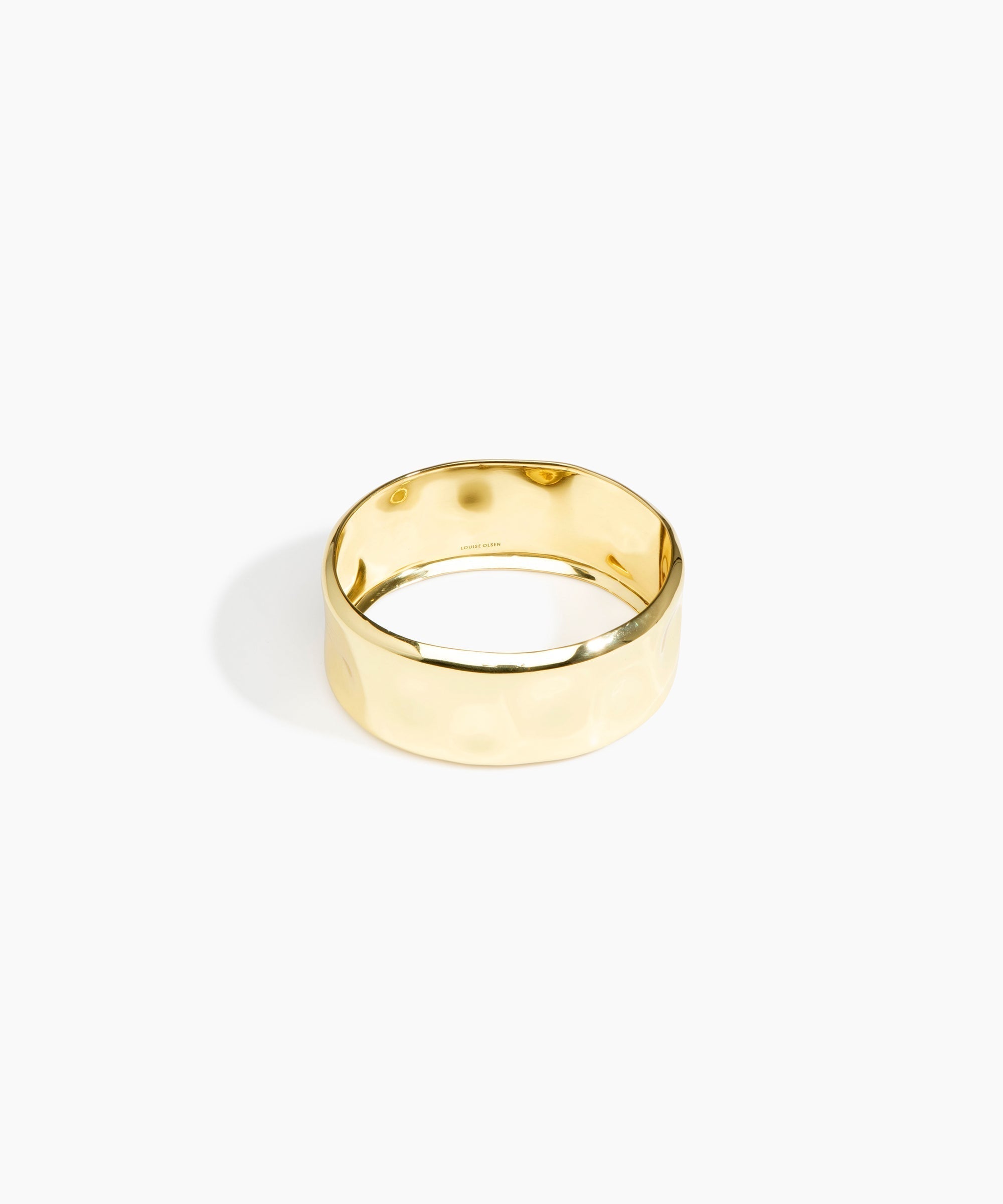 LO Collections Medium Dimpled Bangle in Nano-Coated Brass Material