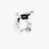 Dinosaur Designs Bold Ball Bracelet in White Marble Colour resin with One Size Fit