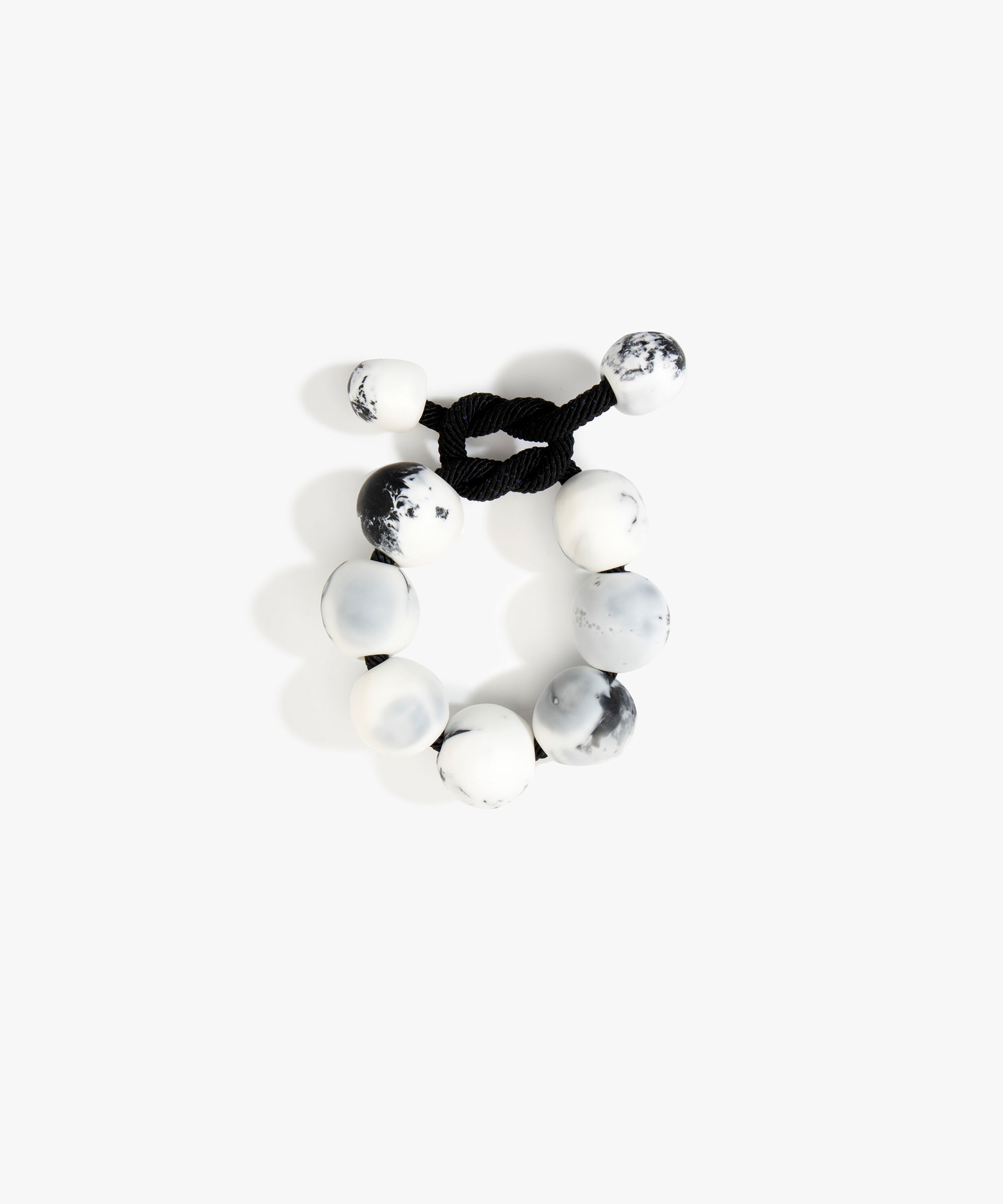 Dinosaur Designs Bold Ball Bracelet in White Marble Colour resin with One Size Fit