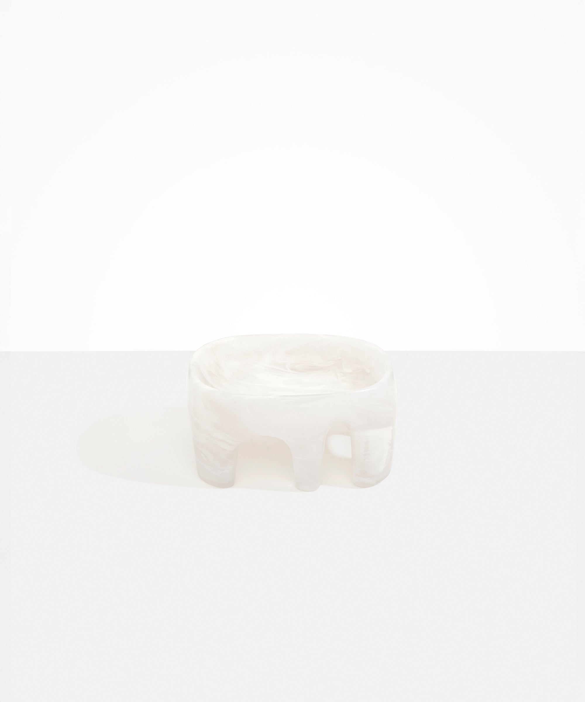 Dinosaur Designs Medium Branch Bowl in Snow Swirl Colour resin