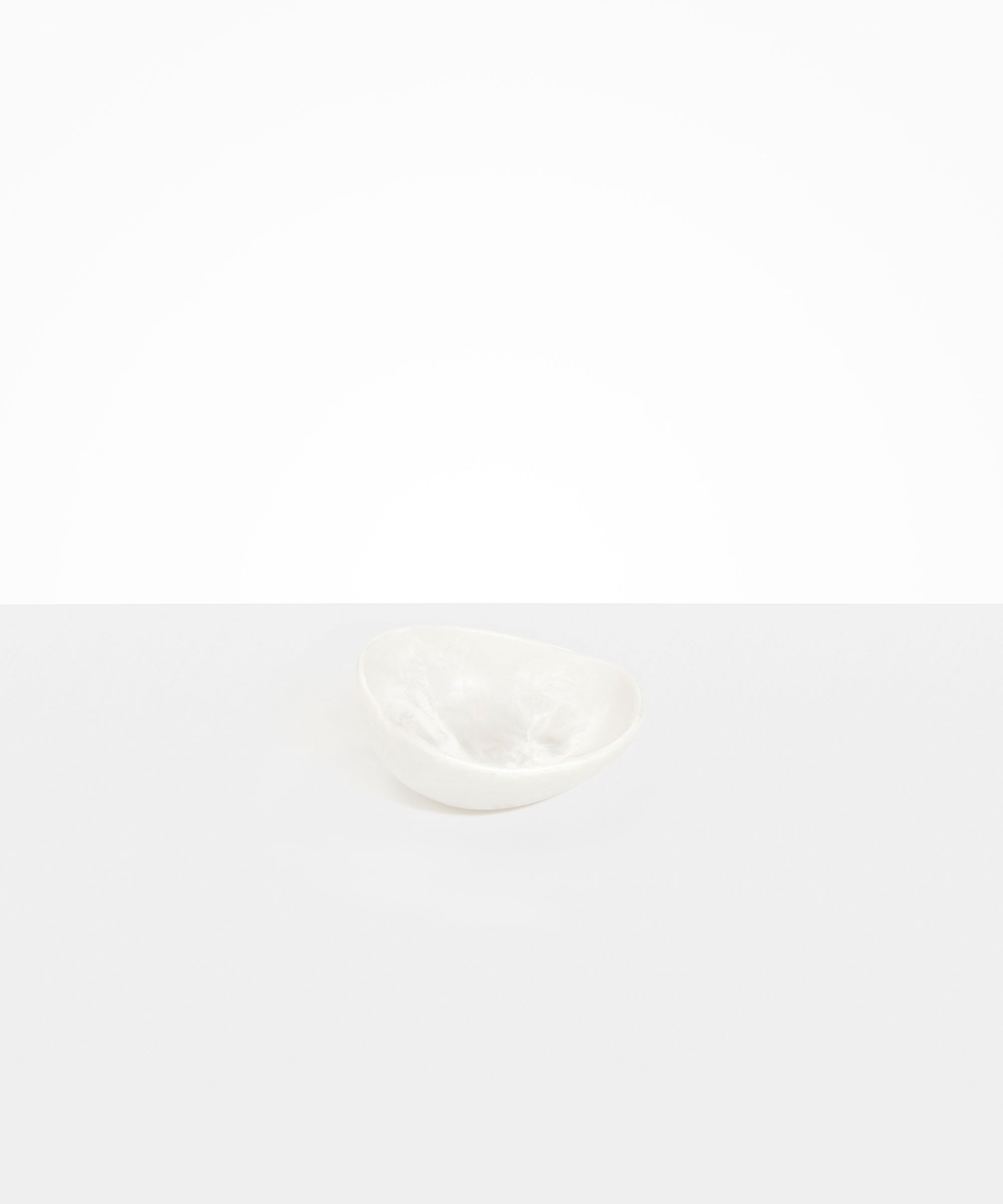Dinosaur Designs Flow Dessert Bowl in Snow Swirl Colour resin