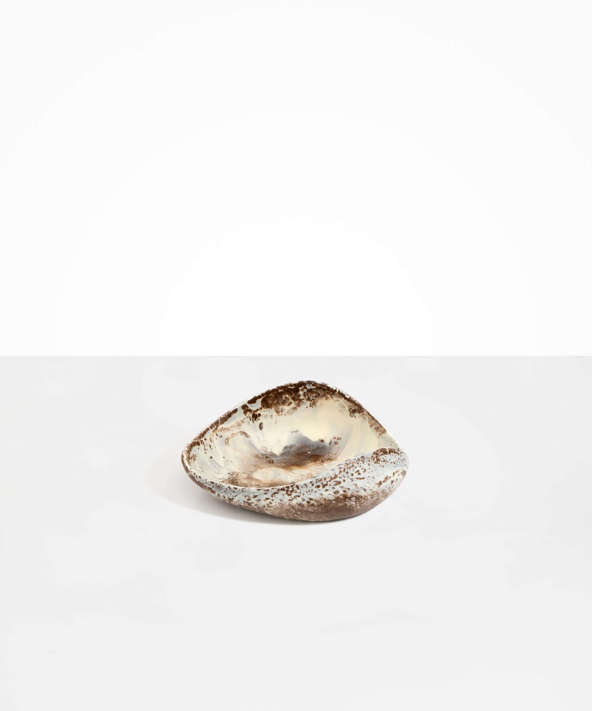 Dinosaur Designs Small Leaf Bowl in Cappuccino Colour resin