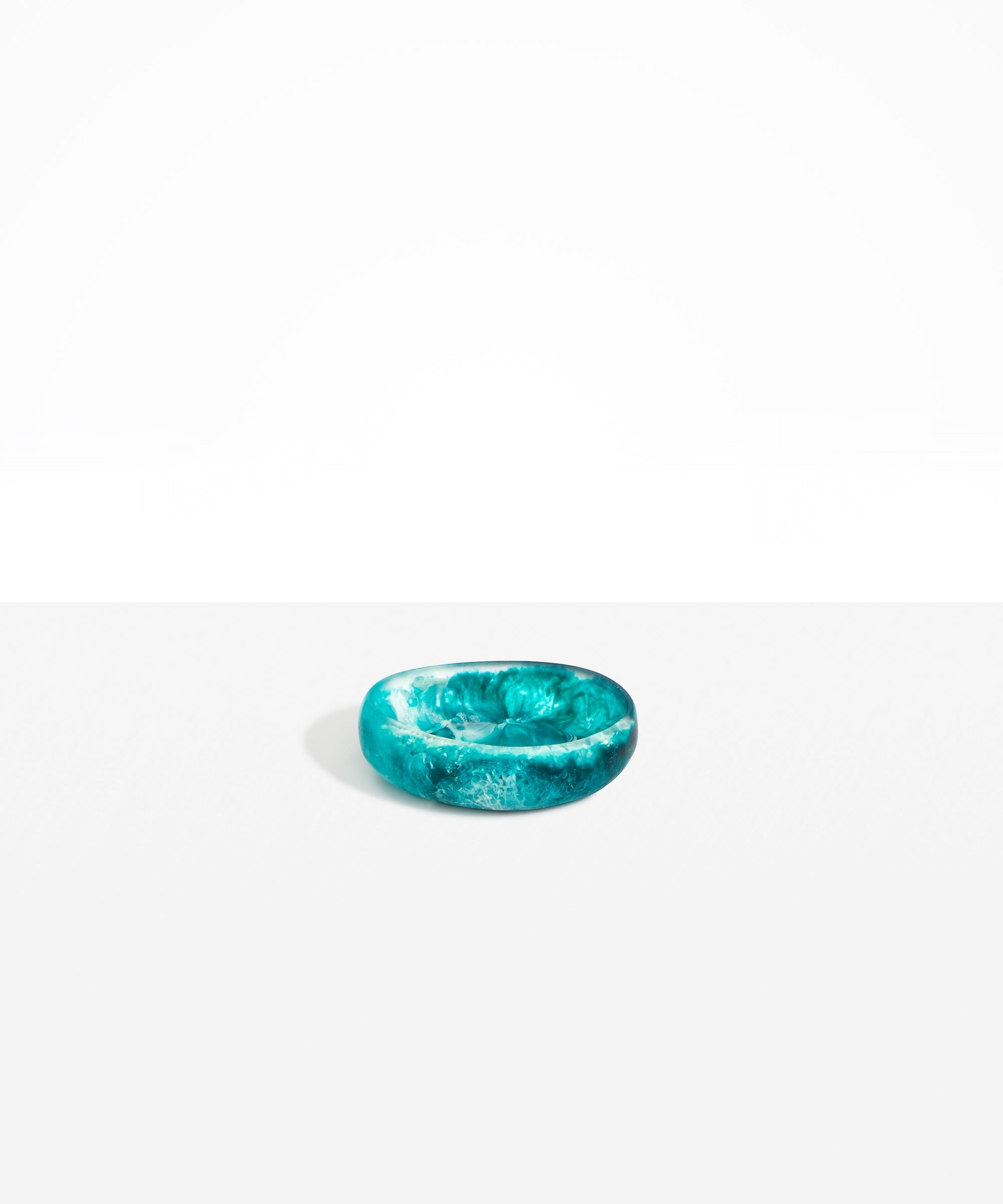 Dinosaur Designs Small Rock Bowl in Lagoon Colour resin