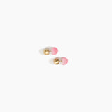 Dinosaur Designs Small Ball Stud Earrings in Shell Pink Colour resin with Brushed Nano-Coated Brass Material