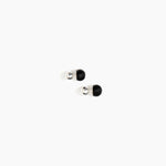 Dinosaur Designs Small Ball Stud Earrings in Black Colour resin with Silver-Plated Brass Material