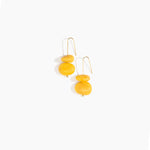Dinosaur Designs Temple Earth Wire Earrings in Honeycomb Colour resin with Gold-Filled Material
