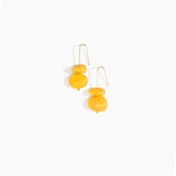 Dinosaur Designs Temple Earth Wire Earrings in Honeycomb Colour resin with Gold-Filled Material