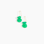 Dinosaur Designs Temple Earth Wire Earrings in Leaf Colour resin with Gold-Filled Material