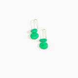Dinosaur Designs Temple Earth Wire Earrings in Leaf Colour resin with Gold-Filled Material