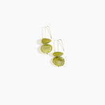 Dinosaur Designs Temple Earth Wire Earrings in Malachite Colour resin with Gold-Filled Material
