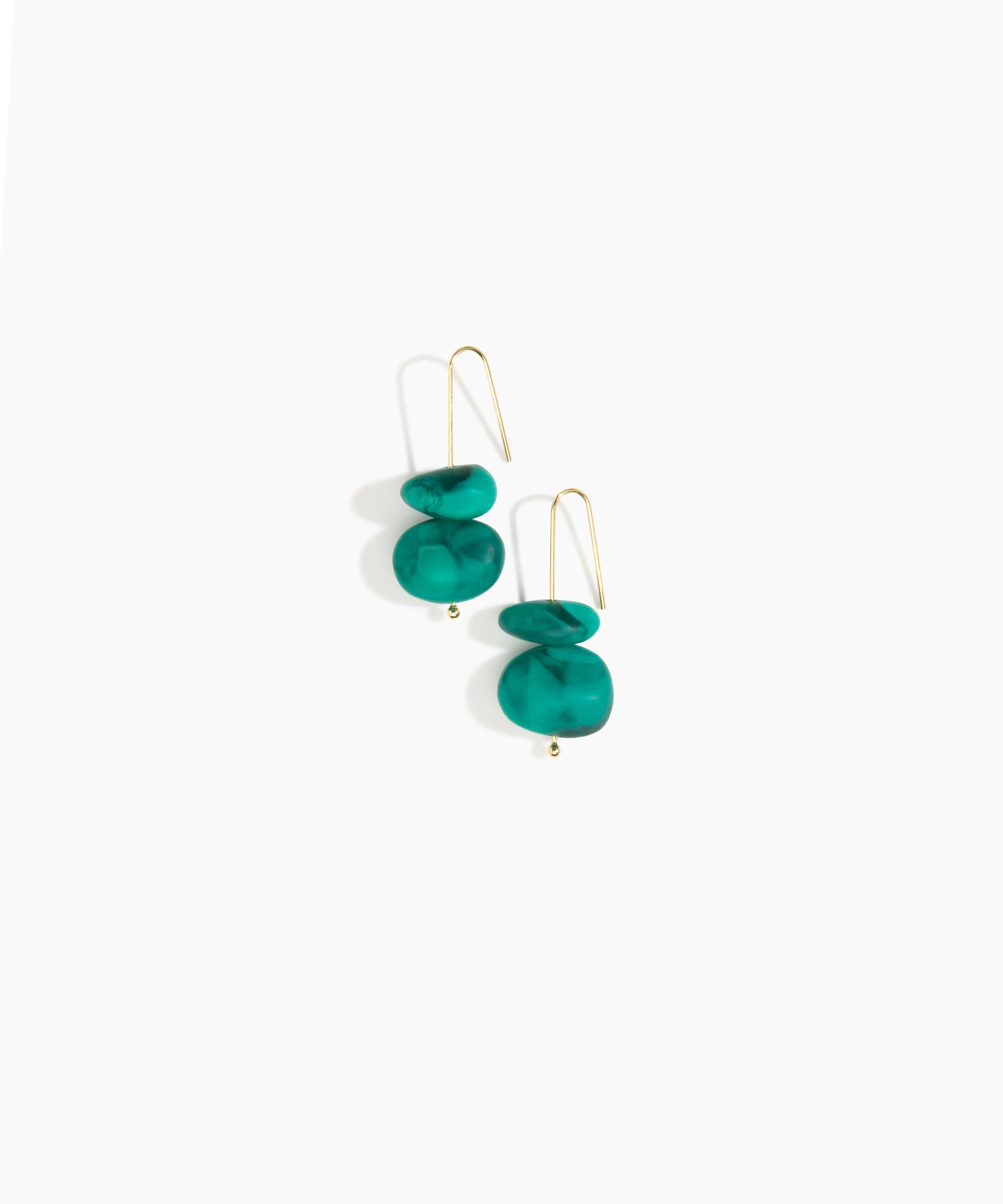 Dinosaur Designs Temple Earth Wire Earrings in Mineral Swirl Colour resin with Gold-Filled Material