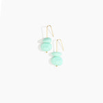 Dinosaur Designs Temple Earth Wire Earrings in Mint Colour resin with Gold-Filled Material