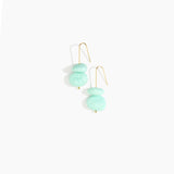 Dinosaur Designs Temple Earth Wire Earrings in Mint Colour resin with Gold-Filled Material
