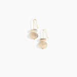 Dinosaur Designs Temple Earth Wire Earrings in Sandy Pearl Colour resin with Gold-Filled Material