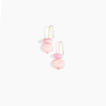 Dinosaur Designs Temple Earth Wire Earrings in Shell Pink Colour resin with Gold-Filled Material
