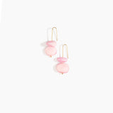 Dinosaur Designs Temple Earth Wire Earrings in Shell Pink Colour resin with Gold-Filled Material