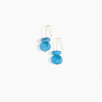 Dinosaur Designs Temple Earth Wire Earrings in Sky Colour resin with Gold-Filled Material