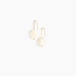 Dinosaur Designs Earth Wire Earrings in Chalk Swirl Colour resin with Gold-Filled Material