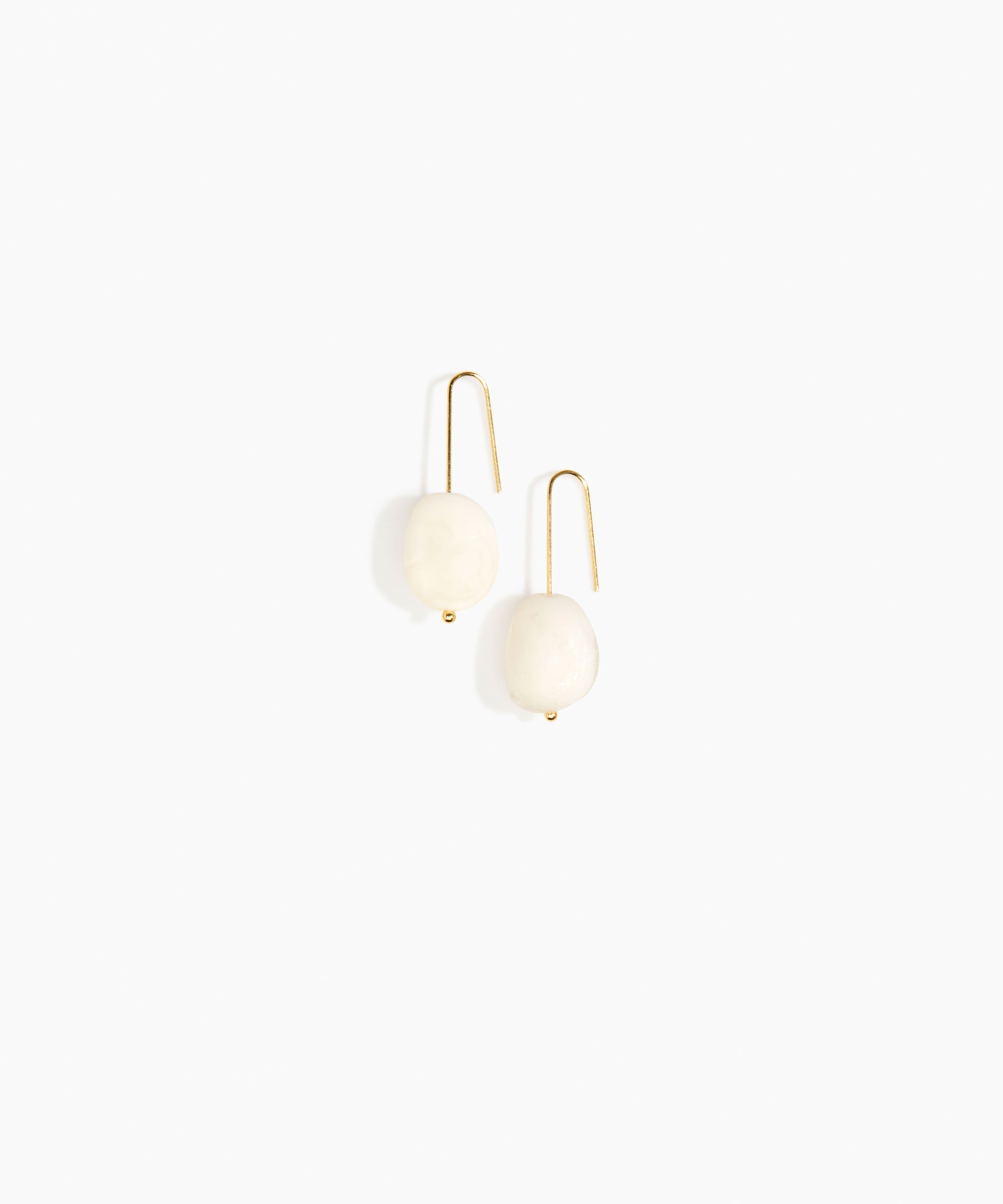 Dinosaur Designs Earth Wire Earrings in Chalk Swirl Colour resin with Gold-Filled Material