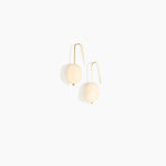 Dinosaur Designs Earth Wire Earrings in Cream Colour resin with Gold-Filled Material