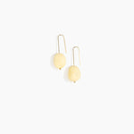 Dinosaur Designs Earth Wire Earrings in Lemon Colour resin with Gold-Filled Material