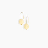 Dinosaur Designs Earth Wire Earrings in Lemon Colour resin with Gold-Filled Material
