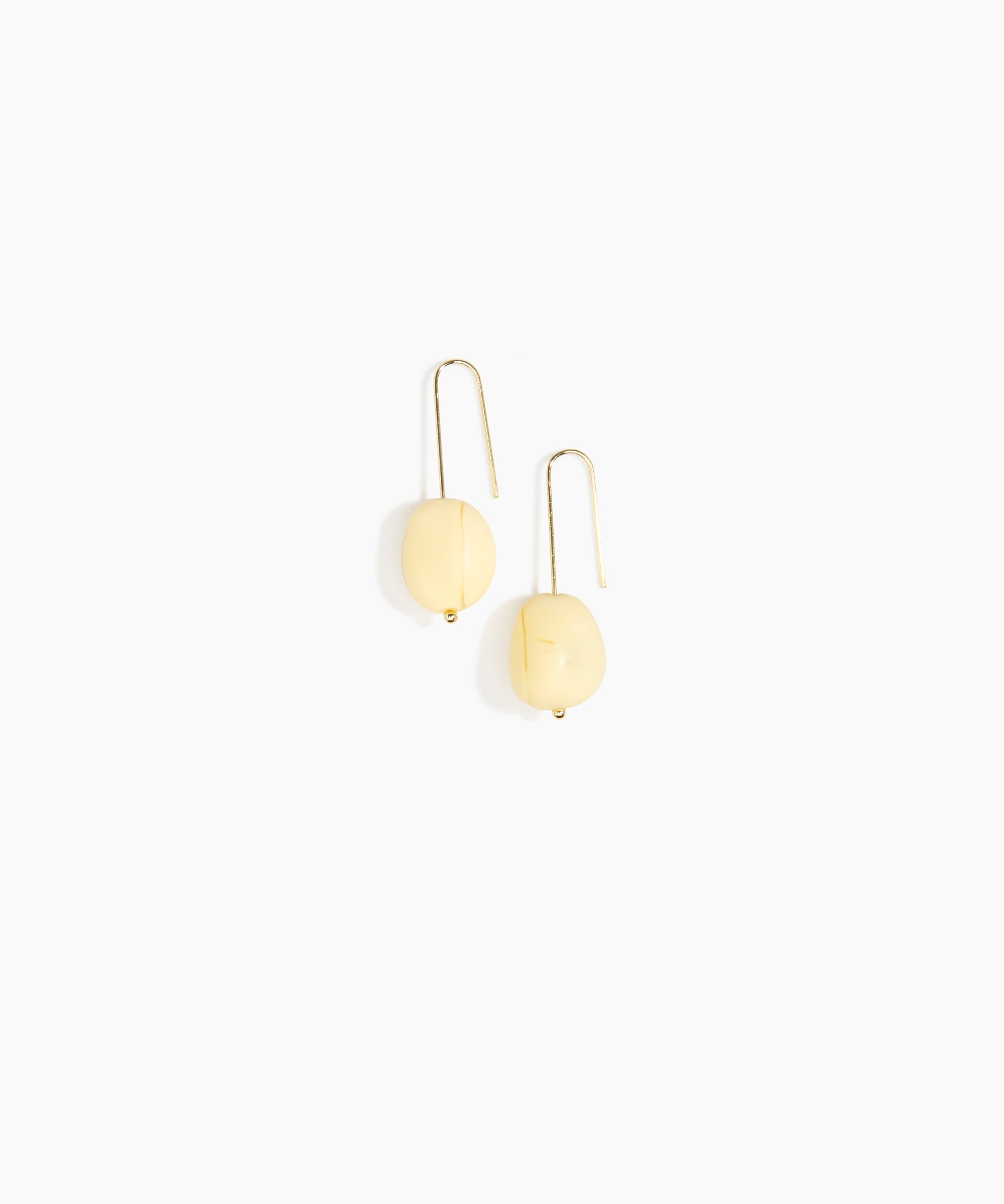 Dinosaur Designs Earth Wire Earrings in Lemon Colour resin with Gold-Filled Material
