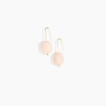 Dinosaur Designs Earth Wire Earrings in Rose Swirl Colour resin with Gold-Filled Material