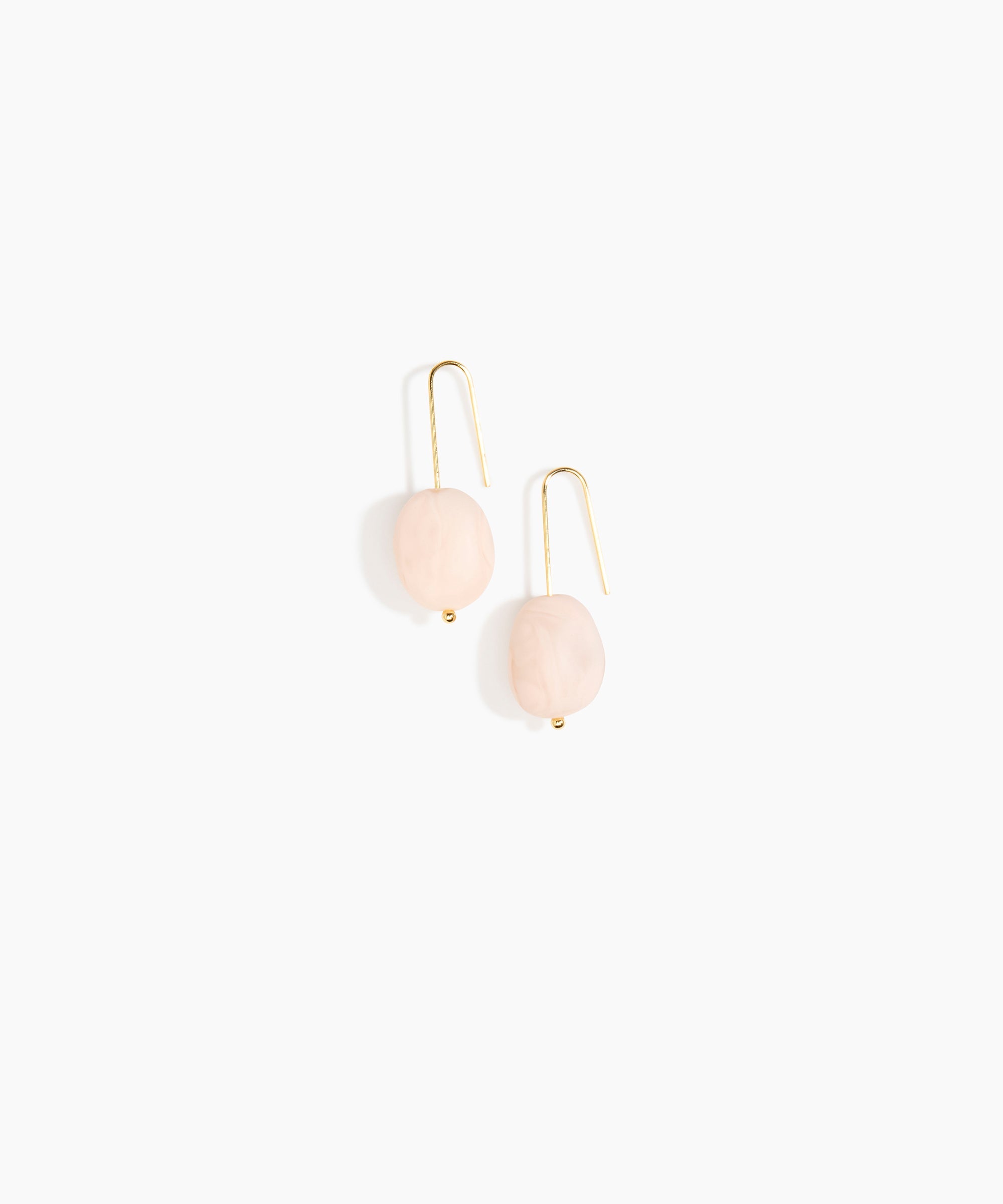 Dinosaur Designs Earth Wire Earrings in Rose Swirl Colour resin with Gold-Filled Material