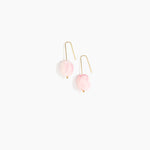 Dinosaur Designs Earth Wire Earrings in Shell Pink Colour resin with Gold-Filled Material