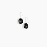 Dinosaur Designs Earth Wire Earrings in Black Marble Colour resin with 925 Sterling Silver Material