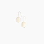 Dinosaur Designs Earth Wire Earrings in Chalk Swirl Colour resin with 925 Sterling Silver Material