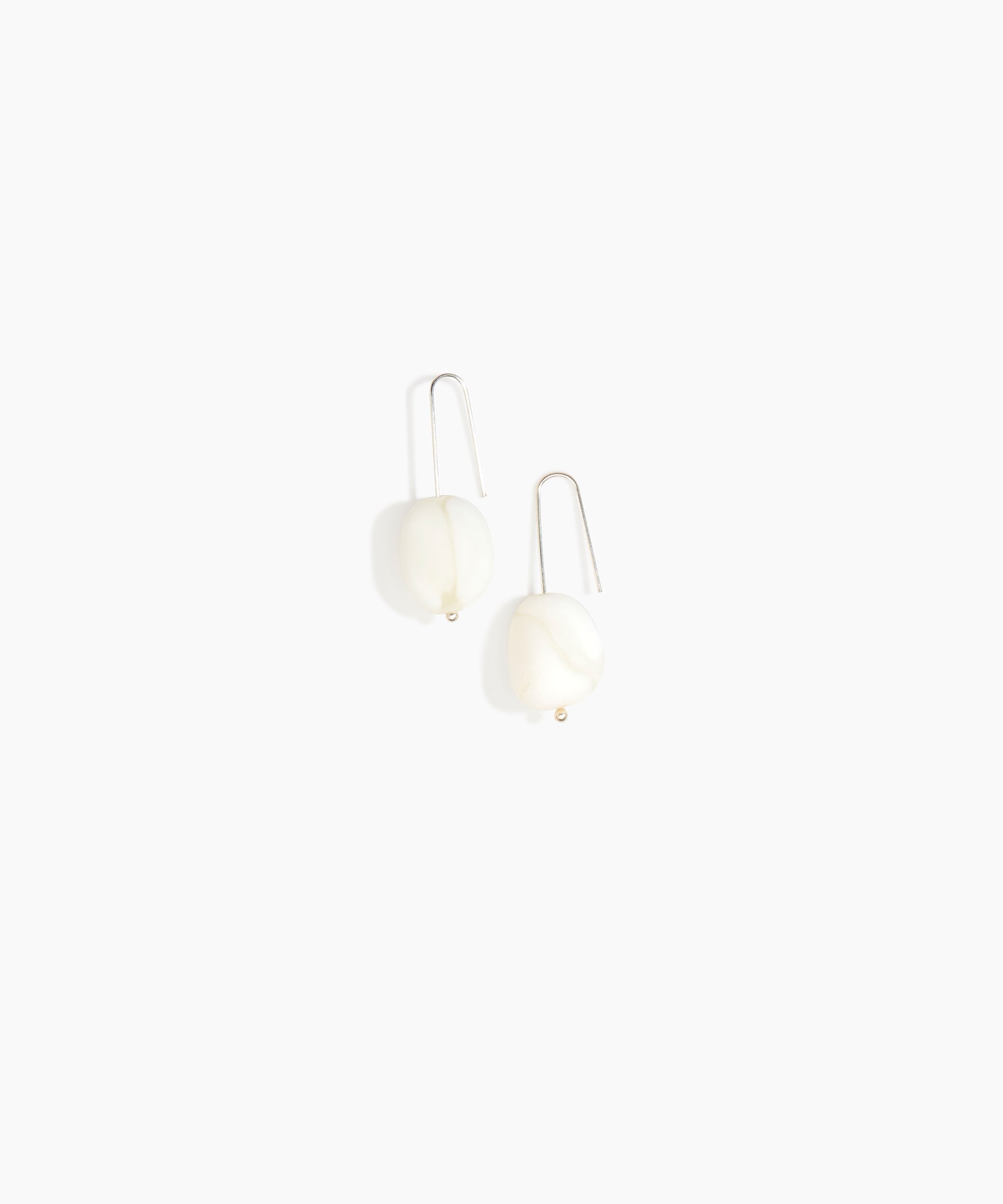 Dinosaur Designs Earth Wire Earrings in Snow Swirl Colour resin with 925 Sterling Silver Material