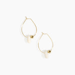 Dinosaur Designs Joie De Vivre Hoop Earrings in Chalk Swirl Colour resin with Gold-Filled Material