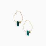 Dinosaur Designs Joie De Vivre Hoop Earrings in Lagoon Colour resin with Gold-Filled Material
