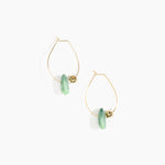 Dinosaur Designs Joie De Vivre Hoop Earrings in Moss Colour resin with Gold-Filled Material