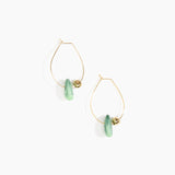 Dinosaur Designs Joie De Vivre Hoop Earrings in Moss Colour resin with Gold-Filled Material