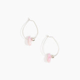 Dinosaur Designs Joie De Vivre Hoop Earrings in Shell Pink Colour resin with 925 Sterling Silver Material