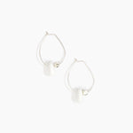 Dinosaur Designs Joie De Vivre Hoop Earrings in Snow Swirl Colour resin with 925 Sterling Silver Material