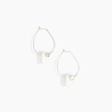 Dinosaur Designs Joie De Vivre Hoop Earrings in Snow Swirl Colour resin with 925 Sterling Silver Material