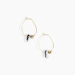 Dinosaur Designs Joie De Vivre Hoop Earrings in White Marble Colour resin with Gold-Filled Material