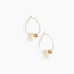 Dinosaur Designs Joie De Vivre Hoop Earrings in Cream Colour resin with Gold-Filled Material