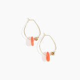 Dinosaur Designs Joie De Vivre Hoop Earrings in Lychee Colour resin with Gold-Filled Material