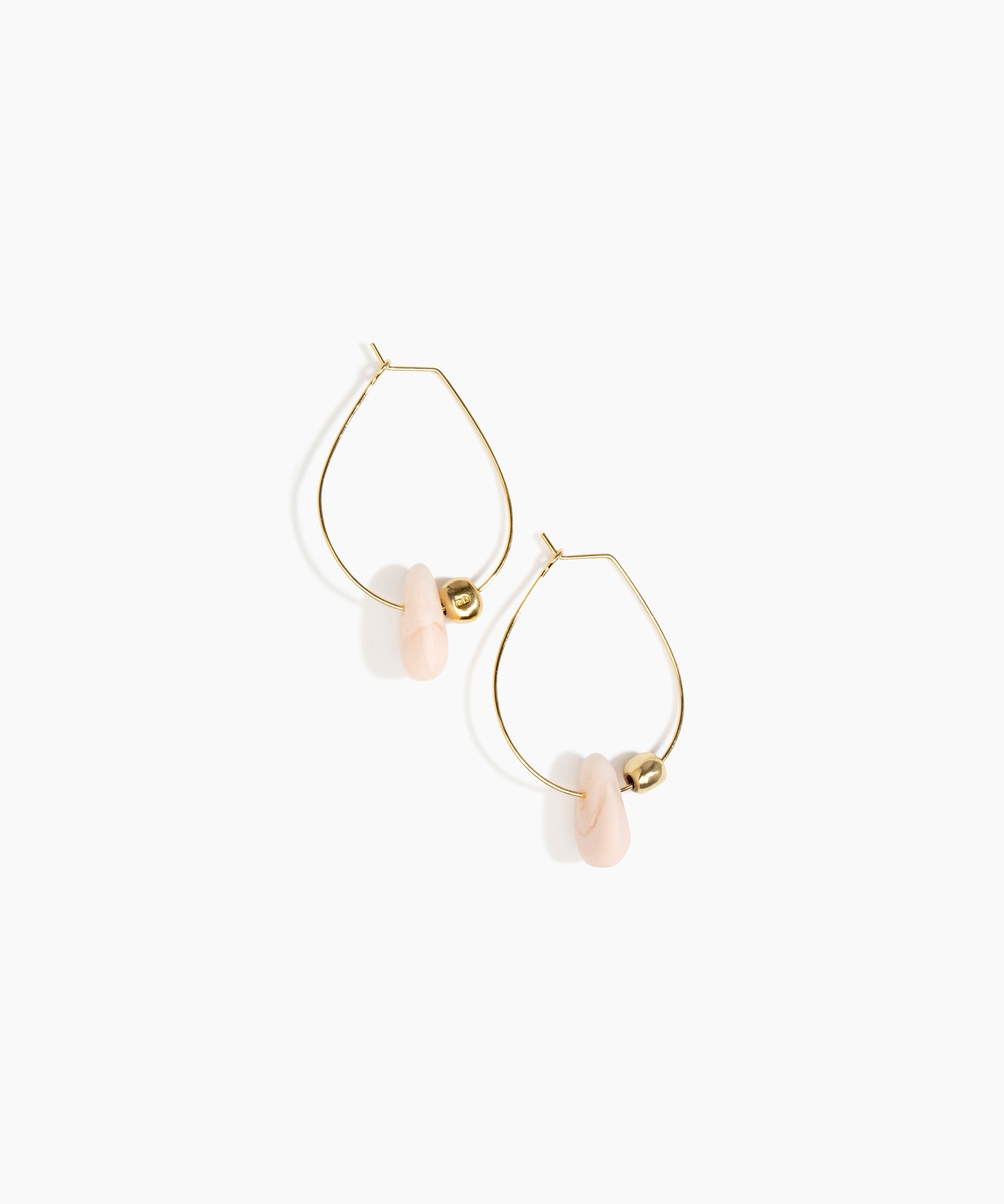 Dinosaur Designs Joie De Vivre Hoop Earrings in Rose Swirl Colour resin with Gold-Filled Material