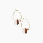 Dinosaur Designs Joie De Vivre Hoop Earrings in Tortoise Colour resin with Gold-Filled Material