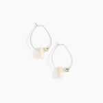 Dinosaur Designs Joie De Vivre Hoop Earrings in Chalk Swirl Colour resin with 925 Sterling Silver Material