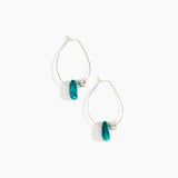 Dinosaur Designs Joie De Vivre Hoop Earrings in Lagoon Colour resin with 925 Sterling Silver Material